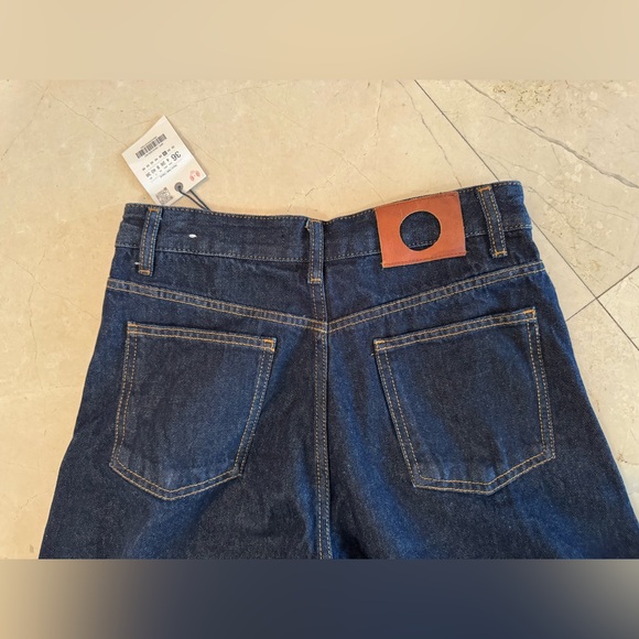 ZARA Wide Leg Dark Blue High-Waist Jeans - Picture 3 of 8